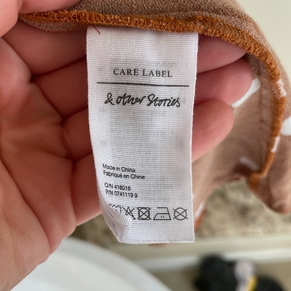 & Other Stories Paris Atelier Rust Orange Polka Dot Faux Wrap Dress 0 - Picture 5 of 13